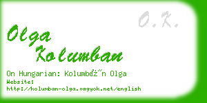 olga kolumban business card